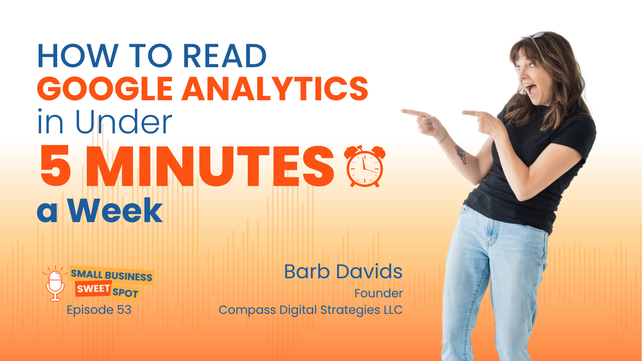 Title image for episode notes on How to Read Google Analytics in Under 5 Minutes a Week.